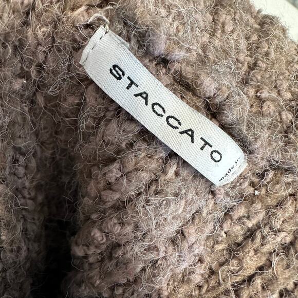 Staccato Sweater WMNS M Brown Crew Neck Pullover Knit Dropped Shoulder Oversized - Picture 5 of 7